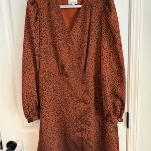 Heartloom Rust Animal Print Long Sleeve Dress